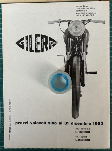 Rara pubblicità moto gilera - rara,