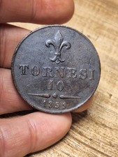 REGNO DELLE DUE SICILIE Francesco II di Borbone 10 Tornesi 1859 Roma RAROO