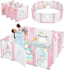 Box per bambini 12+2 pannelli bianco/rosa DRIPEX - 150 x 150 cm