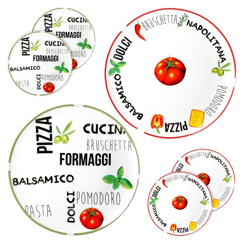 Set piatti pizza - piatti, pomodoro