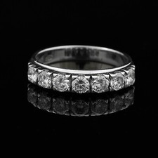 ANELLO VERETTA IN ORO 18 KT BRILLANTI NATURALI NON TRATTATI 1.12 CT CERTIFICATO