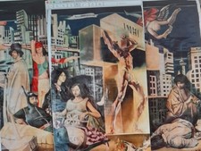 olio su 3 pannelli di tela