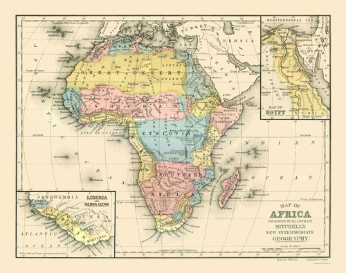Mappa storica africa - mappa,
