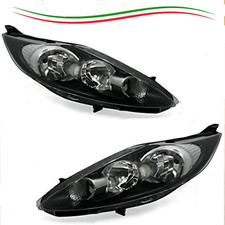 2X COPPIA FARI FANALI ANTERIORI PER Ford FIESTA 2008-2012 PARABOLA NERA