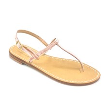 Sandali Artigianali da donna bassi infradito in cuoio velluto capri capresi rosa