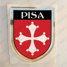 Adesivi Pisa Italia Scudetto 3D Emblema Stemma Resinato Resinati Adesivo