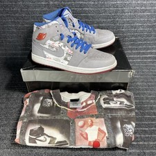 Vintage Nike Air Jordan 1 Retro LS Stealth Blue 2007 Size 11 315794-041 w/ Shirt