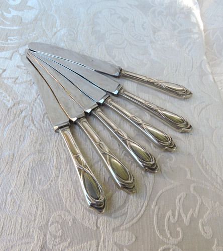 Art nouveau silver dessert - art,
