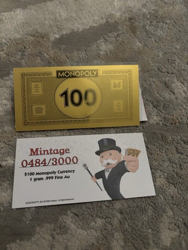 Rara banconota monopolio oro