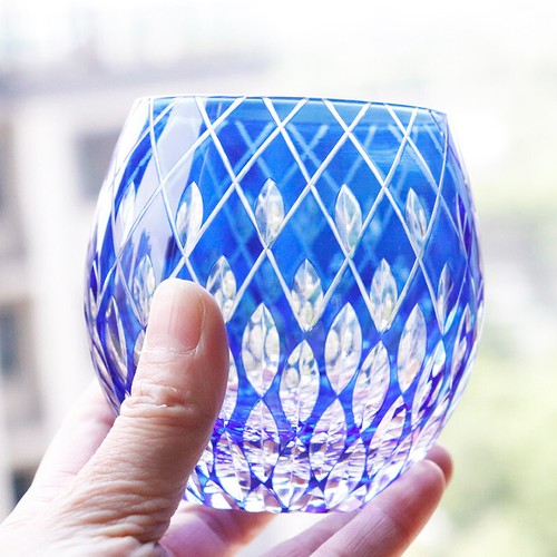 Bicchiere blu edo - bicchiere, kiriko