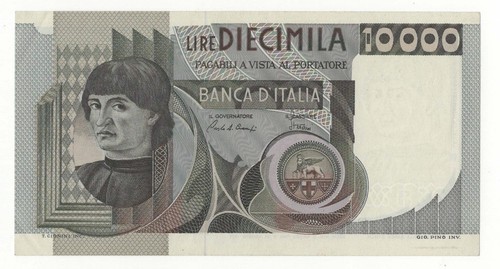 10000 lire castagno - 10000, emissione