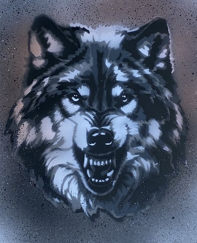 010 lupi stencil tatuaggio - stencil,