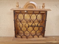 Portachiavi da appendere a parete cassetta in legno 3 posti con sportello