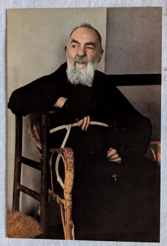 Cartolina padre pio - padre, anni