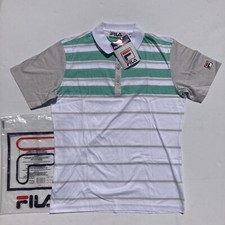 Polo vintage anni 80 Fila a righe S 48 Made in Italy fondo di magazzino nuova BJ Tennis