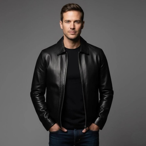 Men black motorcycle - black,