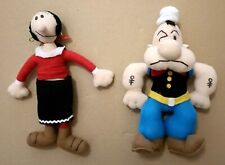 VINTAGE PELUCHE PUPAZZO BRACCIO DI FERRO POPEYE E OLIVIA  ALTI 21 CM
