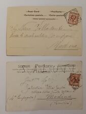 2 Cartoline indirizzate a Nino Salvatore Villa Santa 1902 da Cagliari a Modena 