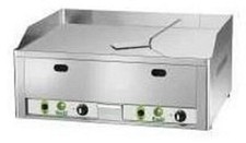 Fry top a gas doppio piastra liscia al cromo bistecchiera professionale cromata