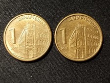 SERBIA - 2 MONETE DA 1 DINAR