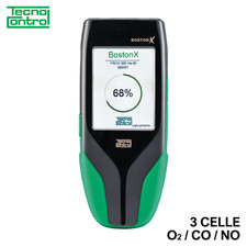 Analizzatore di combustione Boston X con 3 celle O2+CO+NO e stampante bluetooth