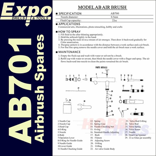 Ricambi per aerografo expo - ricambi,