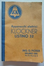 Apparecchi elettrici Klockner. Ditta G. Picker Ingegnere, Milano