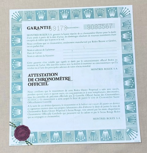 Rolex certificate guarantee - rolex,
