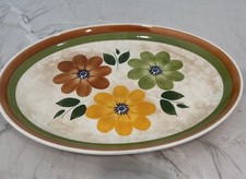 Piatto grande vintage CBM Faenza Forte 18,5" per 13,5" floreale Made in Italy