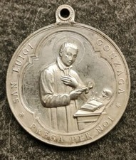 S. Luigi Gonzaga Rara Medaglia In Argento, Alta Qualità - Inizi 900 Originale