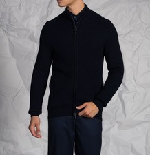 Cardigan a coste con zip in