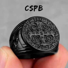 Anello Nero Vintage CSPB Croce