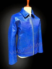 Giubbotto pelle uomo blu