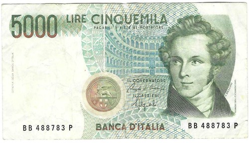 1988 italy 5000 lire p111b - lire, p111b.1