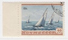 Russia 1954 Sport Soling Yachts 40k Usato Foglio Margine A16P64F74