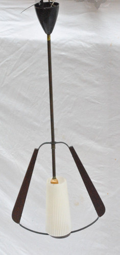 Lampadario design teak vetro - teak,
