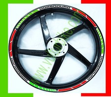 Set Adesivi per Cerchi ruote moto Aprilia Dorsoduro tricolore "JP126"