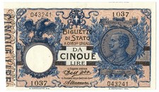 5 LIRE BIGLIETTO DI STATO