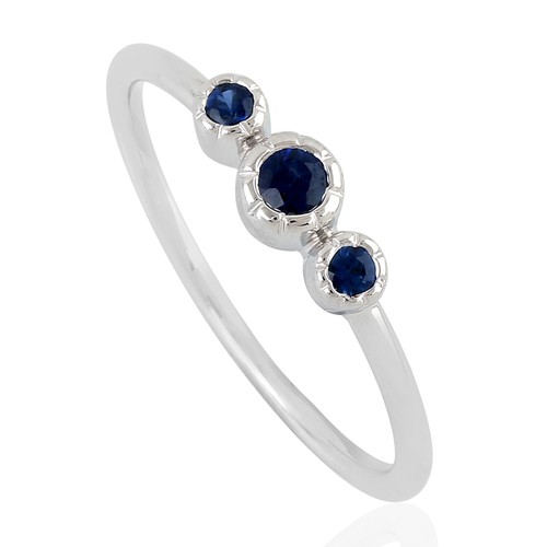 Anello con tre pietre - , zaffiro