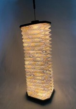 Lampada LED a fisarmonica lanterna in velluto verde con cordino calamita arredo