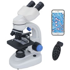 Microscopio binoculare LED 2000X microscopio biologico da laboratorio con clip smartphone