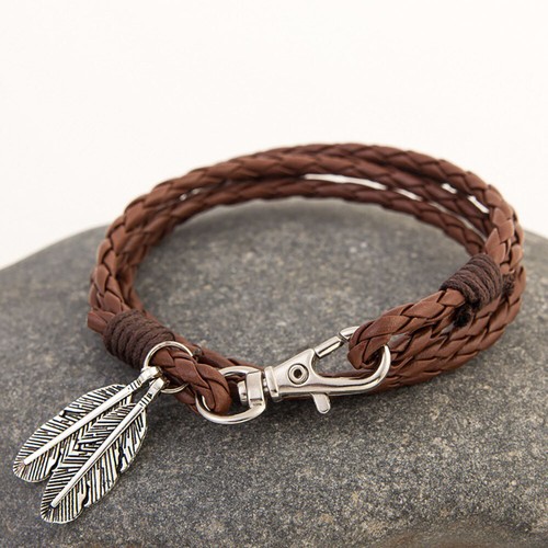 Bracciale braccialetto cuoio - bracciale,