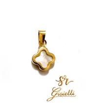 Ciondolo Quadrifoglio in ORO GIALLO 18 CARATI Madreperla ORO 18KT 750% List 175€