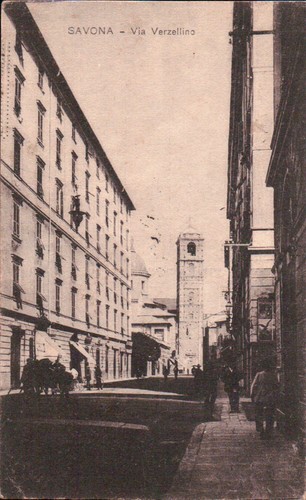 Cartolina savona via - cartolina, di