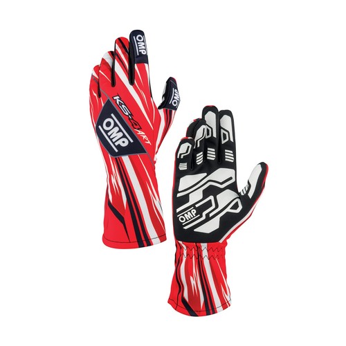 Guanti karting rosso - rosso, bianco