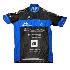 Maglia Ciclismo Vintage Cycling Jersey Shirt Maillot Nero Blu Taglia L