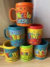 tazza nomi bambini in plastica e gomma colorata regalo originale nome maschio
