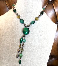 Collana perle pendenti vetro