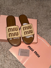 Miu Miu Slides beige/marrone -