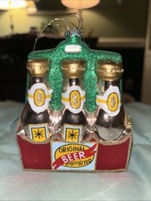 Confezione da sei ornamenti in vetro soffiato a mano birra artigianale